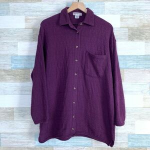 Express Tricot VTG Aztec Jacquard Sweater Jacket Purple Oversized Womens Small